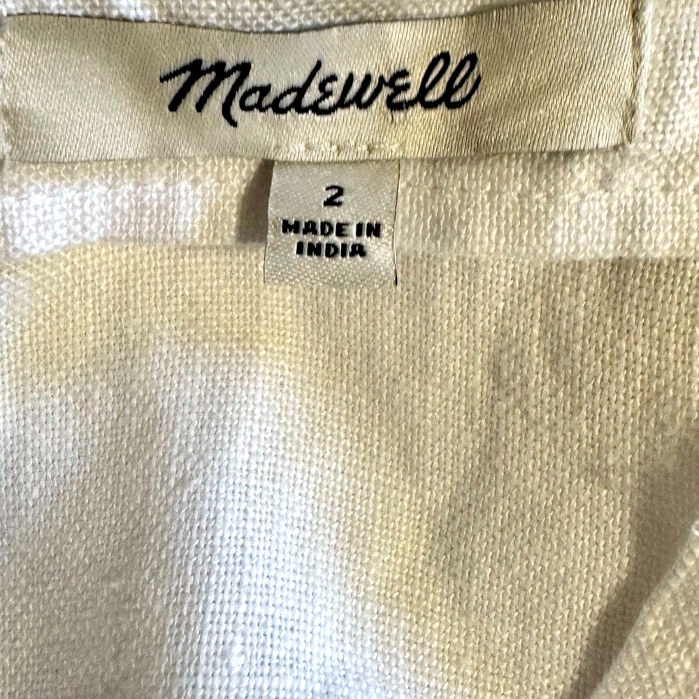 MADEWELL••Goldie White Linen Dress••Size 2 - Picture 7 of 10